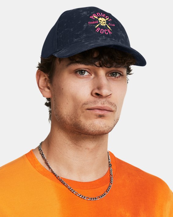 Men's Project Rock Trucker Hat, Gray, pdpMainDesktop image number 2